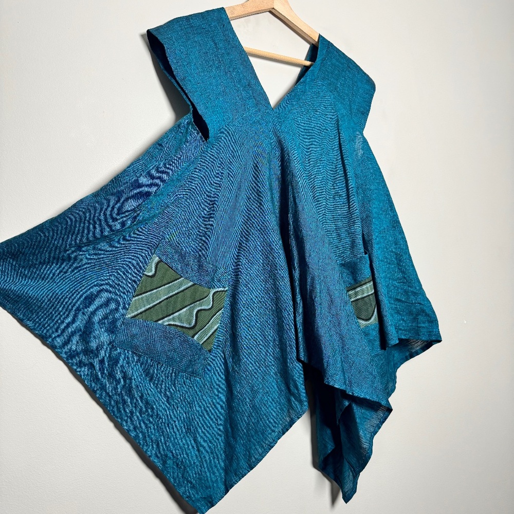 NWT Rare Linen Sleeveless Asymmetrical Lagenlook Top with Patch Pockets Sz M